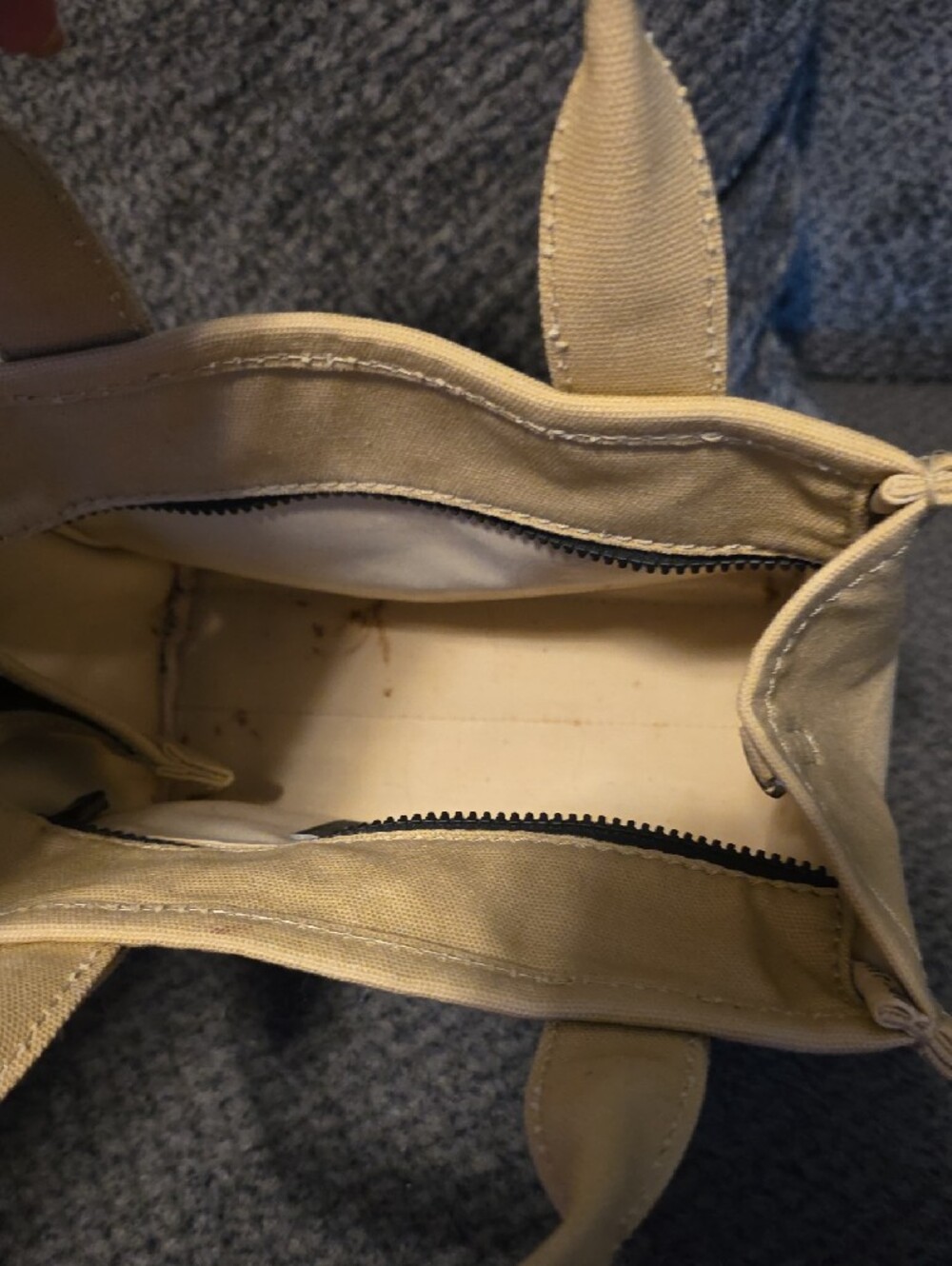 Marc Jacobs Beige Canvas Tote with Red Heart and Yellow Flower Accents - Picture 3 of 4